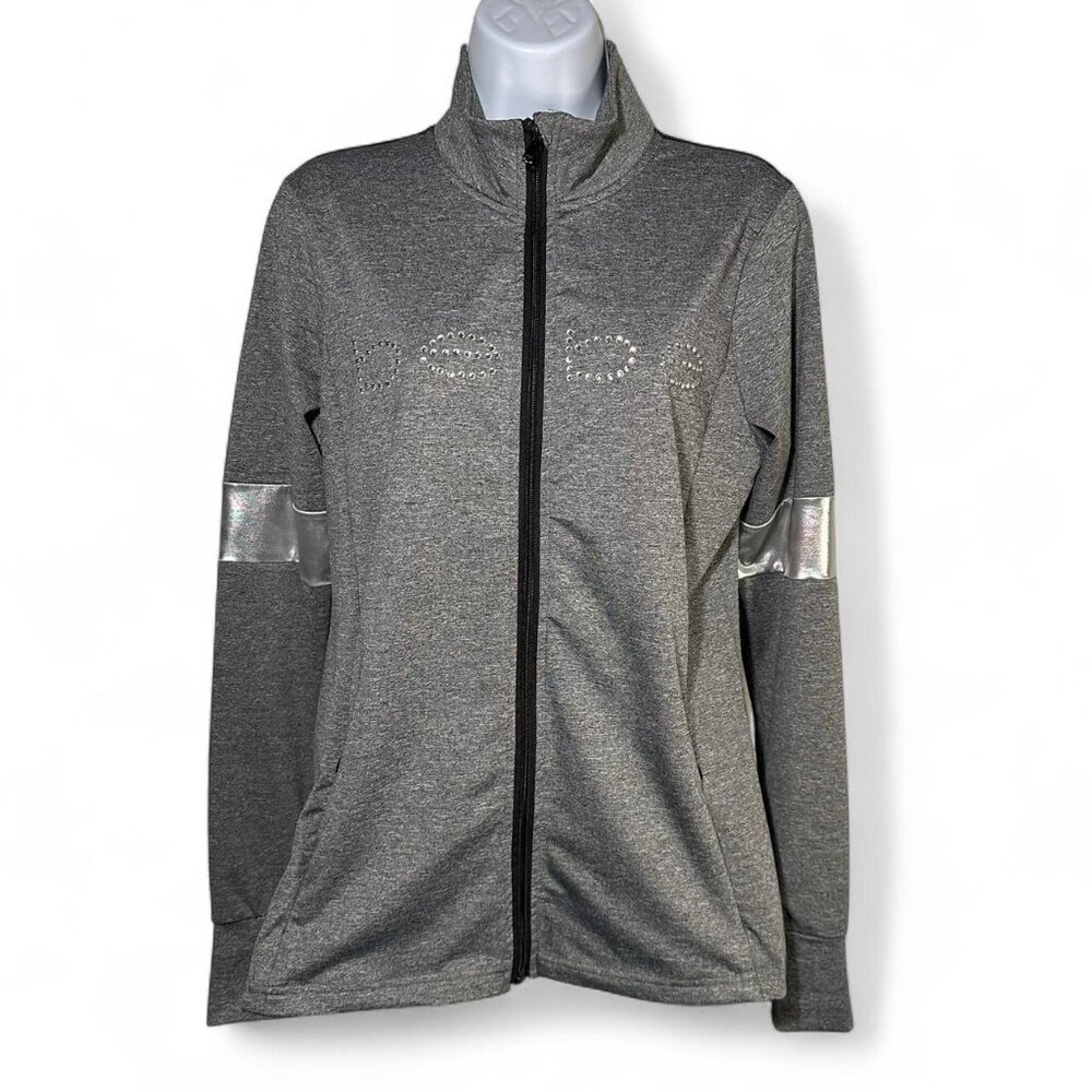 Bebe Holographic Zip-Up Jacket